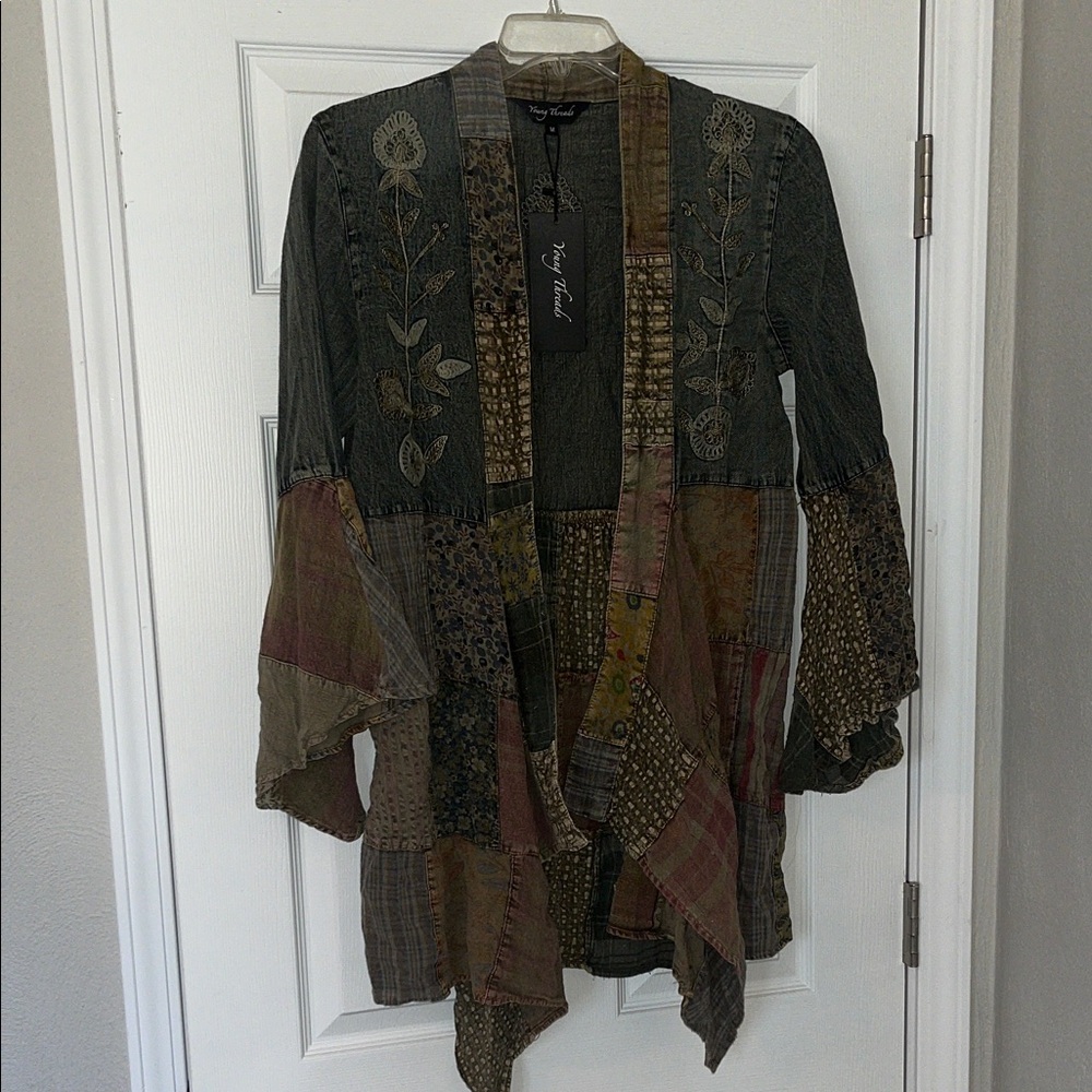 Young Threads Patchwork Kimono with Floral Details